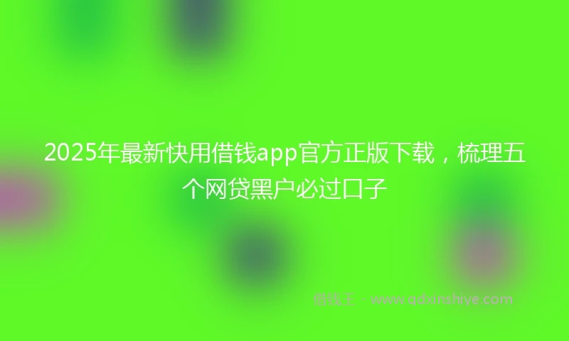 2025年最新快用借钱app官方正版下载，梳理五个网贷黑户必过口子
