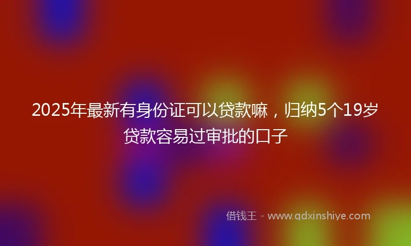 2025年最新有身份证可以贷款嘛，归纳5个19岁贷款容易过审批的口子