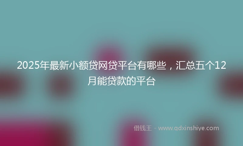 2025年最新小额贷网贷平台有哪些，汇总五个12月能贷款的平台