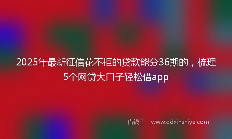 2025年最新征信花不拒的贷款能分36期的,梳理5个网贷大口子轻松借app