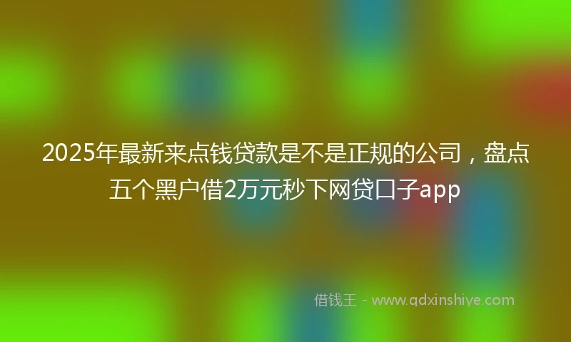 2025年最新来点钱贷款是不是正规的公司，盘点五个黑户借2万元秒下网贷口子app