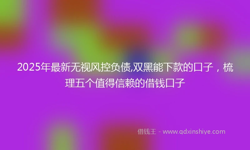 2025年最新无视风控负债,双黑能下款的口子，梳理五个值得信赖的借钱口子