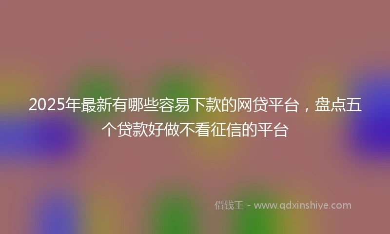 2025年最新有哪些容易下款的网贷平台，盘点五个贷款好做不看征信的平台