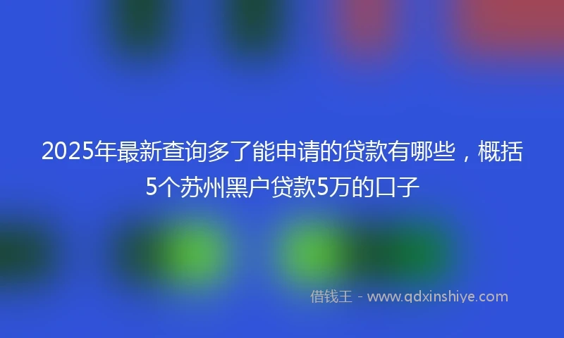 2025年最新查询多了能申请的贷款有哪些，概括5个苏州黑户贷款5万的口子