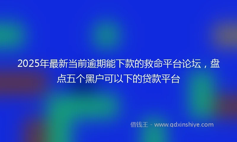 2025年最新当前逾期能下款的救命平台论坛，盘点五个黑户可以下的贷款平台