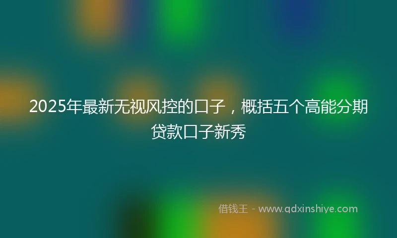 2025年最新无视风控的口子，概括五个高能分期贷款口子新秀