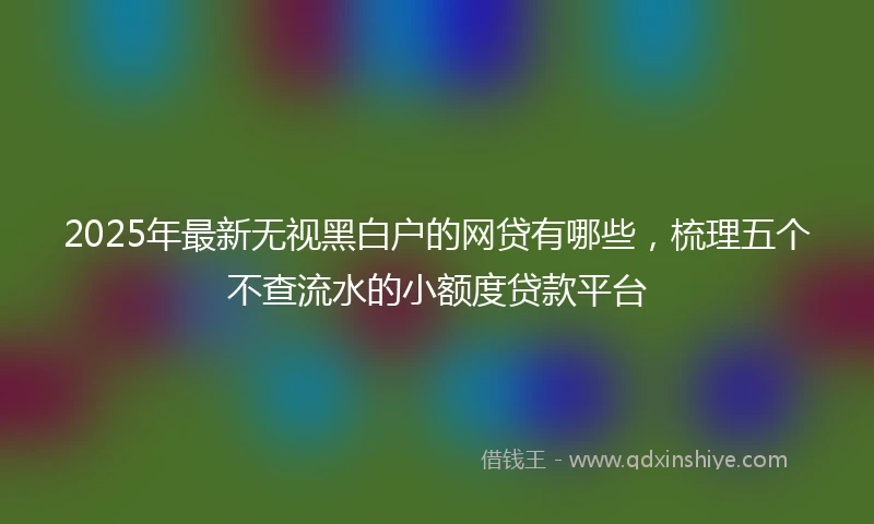 2025年最新无视黑白户的网贷有哪些，梳理五个不查流水的小额度贷款平台