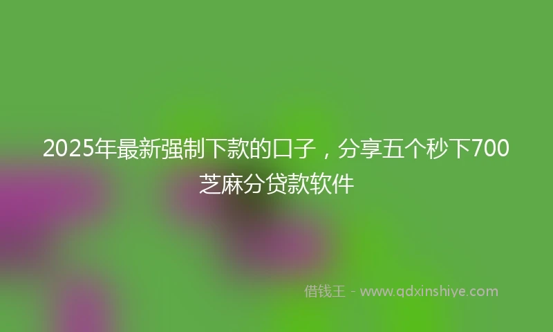 2025年最新强制下款的口子，分享五个秒下700芝麻分贷款软件