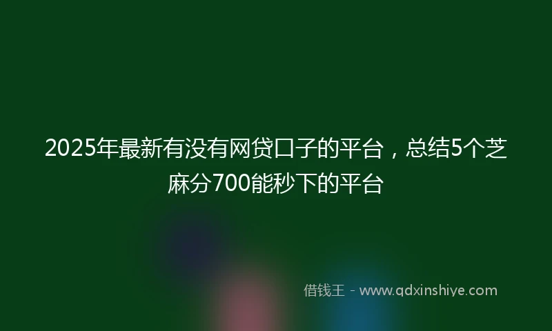 2025年最新有没有网贷口子的平台，总结5个芝麻分700能秒下的平台