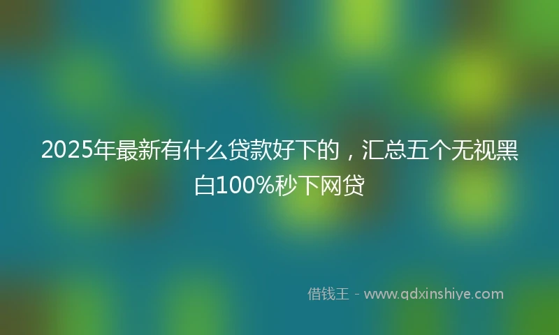 2025年最新有什么贷款好下的，汇总五个无视黑白100%秒下网贷