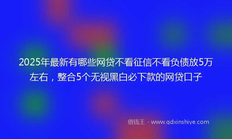 2025年最新有哪些网贷不看征信不看负债放5万左右，整合5个无视黑白必下款的网贷口子