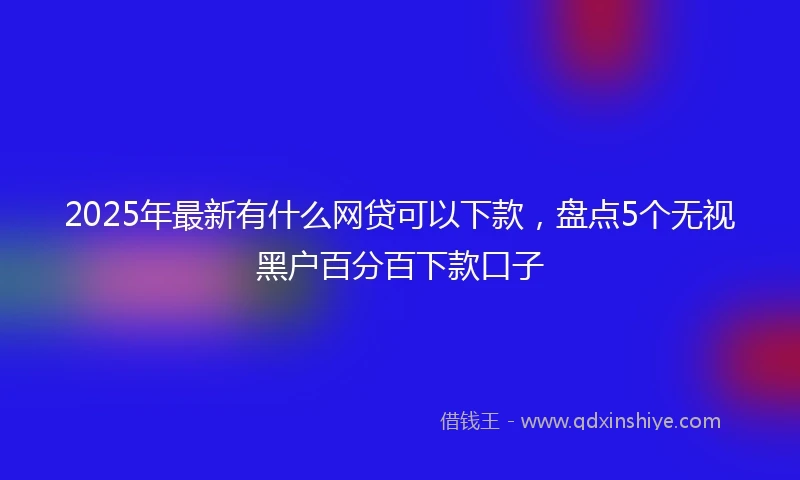 2025年最新有什么网贷可以下款，盘点5个无视黑户百分百下款口子