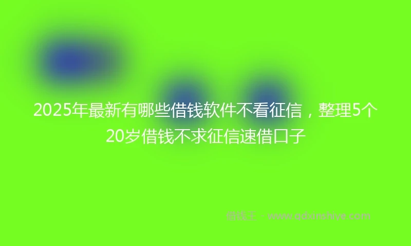 2025年最新有哪些借钱软件不看征信，整理5个20岁借钱不求征信速借口子