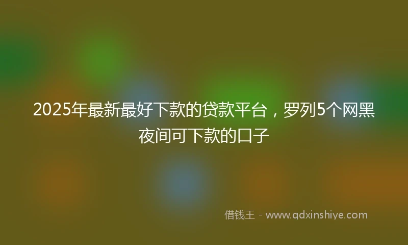 2025年最新最好下款的贷款平台，罗列5个网黑夜间可下款的口子