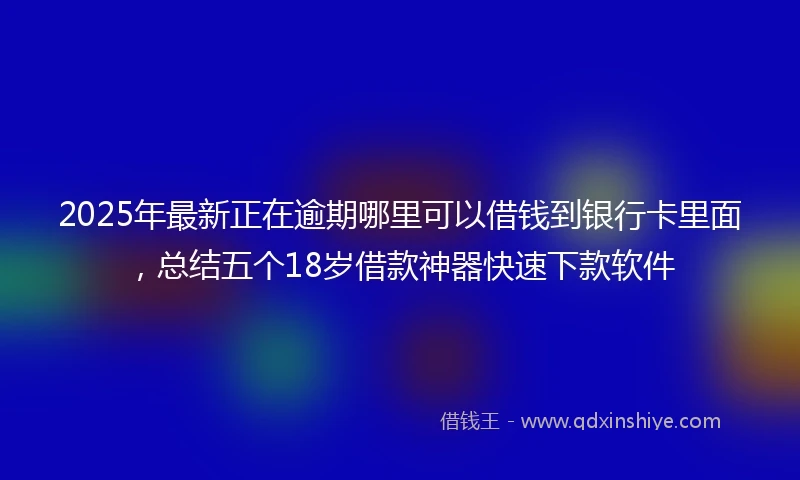 2025年最新正在逾期哪里可以借钱到银行卡里面，总结五个18岁借款神器快速下款软件