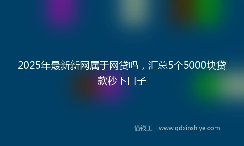 2025年最新新网属于网贷吗，汇总5个5000块贷款秒下口子