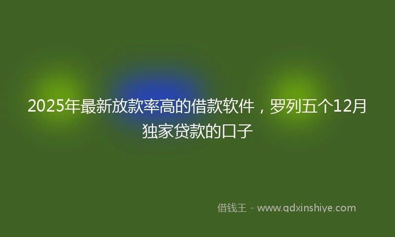 2025年最新放款率高的借款软件，罗列五个12月独家贷款的口子
