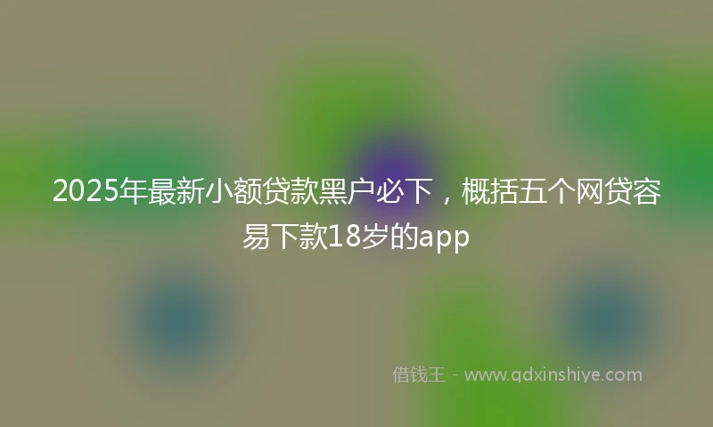 2025年最新小额贷款黑户必下，概括五个网贷容易下款18岁的app