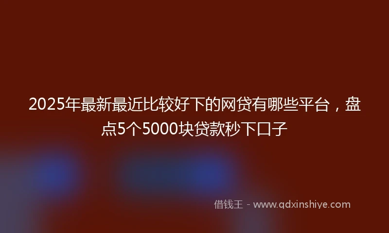 2025年最新最近比较好下的网贷有哪些平台，盘点5个5000块贷款秒下口子