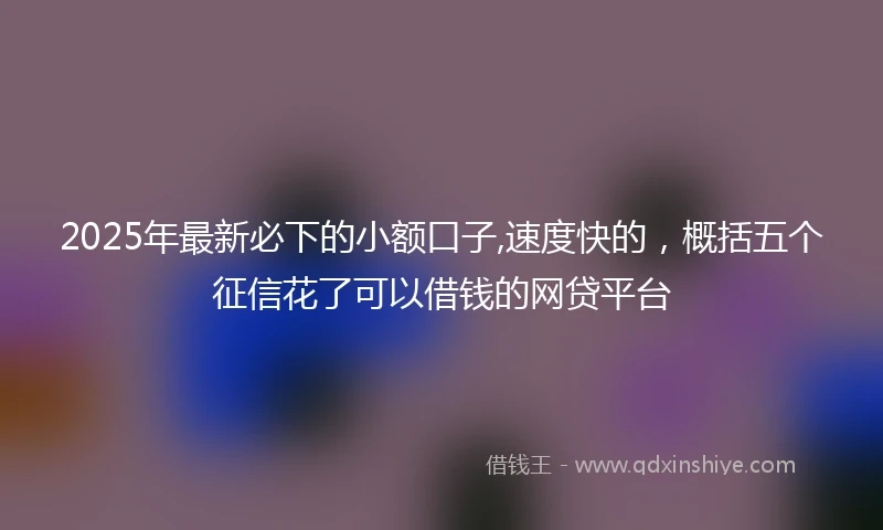 2025年最新必下的小额口子,速度快的，概括五个征信花了可以借钱的网贷平台