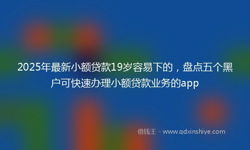 2025年最新小额贷款19岁容易下的，盘点五个黑户可快速办理小额贷款业务的app