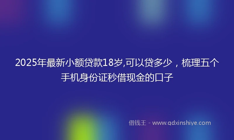 2025年最新小额贷款18岁,可以贷多少，梳理五个手机身份证秒借现金的口子