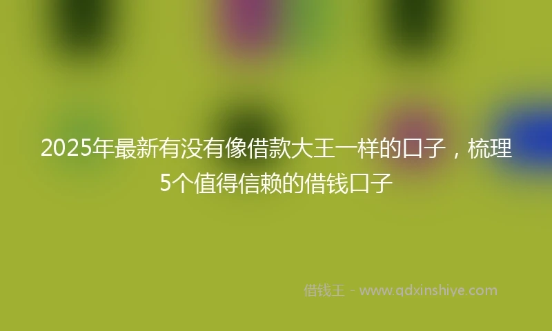 2025年最新有没有像借款大王一样的口子，梳理5个值得信赖的借钱口子