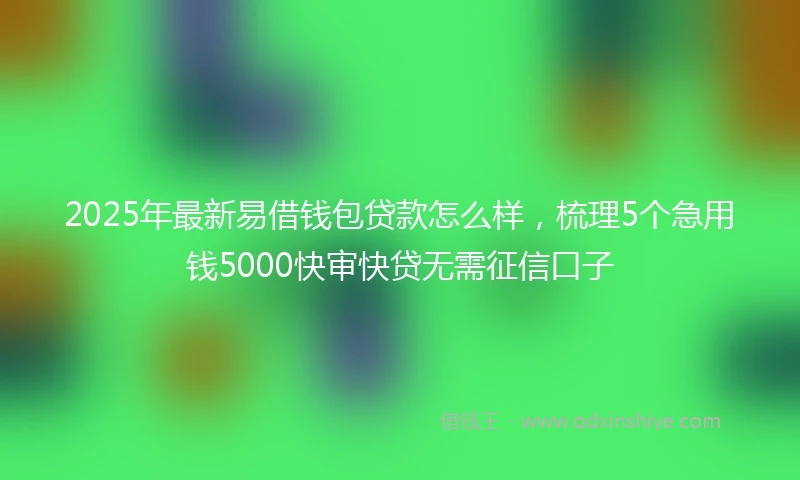 2025年最新易借钱包贷款怎么样，梳理5个急用钱5000快审快贷无需征信口子