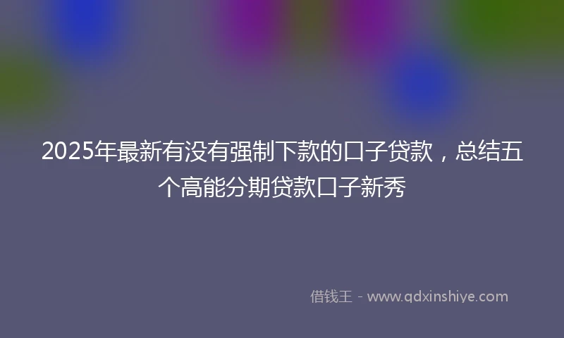 2025年最新有没有强制下款的口子贷款，总结五个高能分期贷款口子新秀