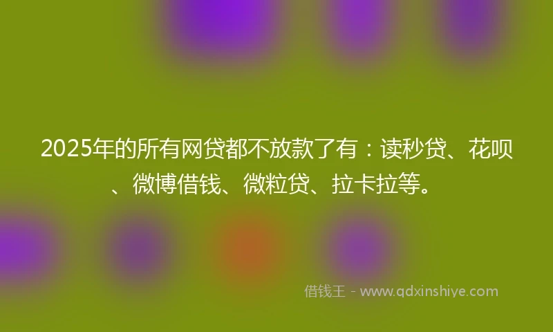 2025年的所有网贷都不放款了有：读秒贷、花呗、微博借钱、微粒贷、拉卡拉等。