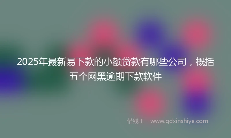 2025年最新易下款的小额贷款有哪些公司，概括五个网黑逾期下款软件