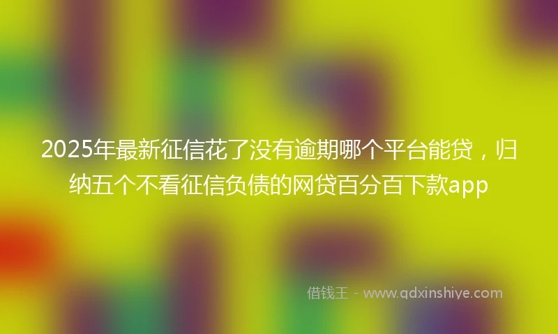 2025年最新征信花了没有逾期哪个平台能贷，归纳五个不看征信负债的网贷百分百下款app