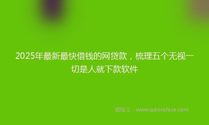 2025年最新最快借钱的网贷款，梳理五个无视一切是人就下款软件