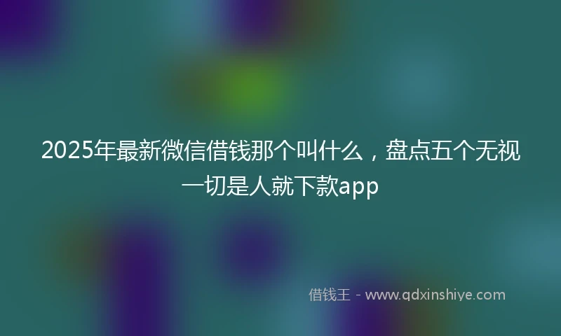 2025年最新微信借钱那个叫什么，盘点五个无视一切是人就下款app