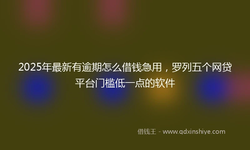 2025年最新有逾期怎么借钱急用，罗列五个网贷平台门槛低一点的软件