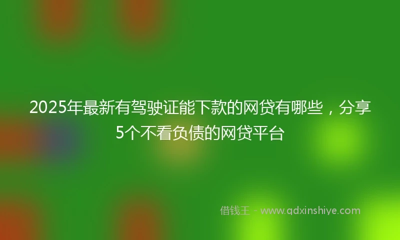 2025年最新有驾驶证能下款的网贷有哪些，分享5个不看负债的网贷平台