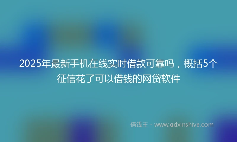 2025年最新手机在线实时借款可靠吗，概括5个征信花了可以借钱的网贷软件