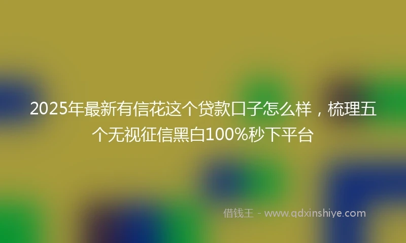 2025年最新有信花这个贷款口子怎么样，梳理五个无视征信黑白100%秒下平台
