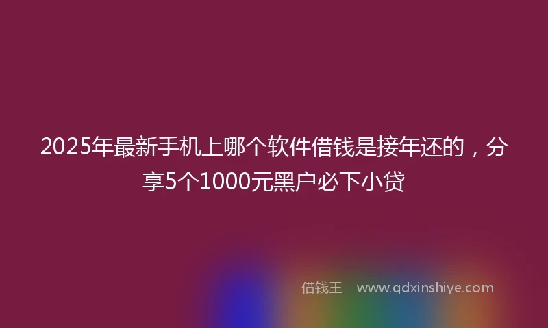 2025年最新手机上哪个软件借钱是接年还的，分享5个1000元黑户必下小贷