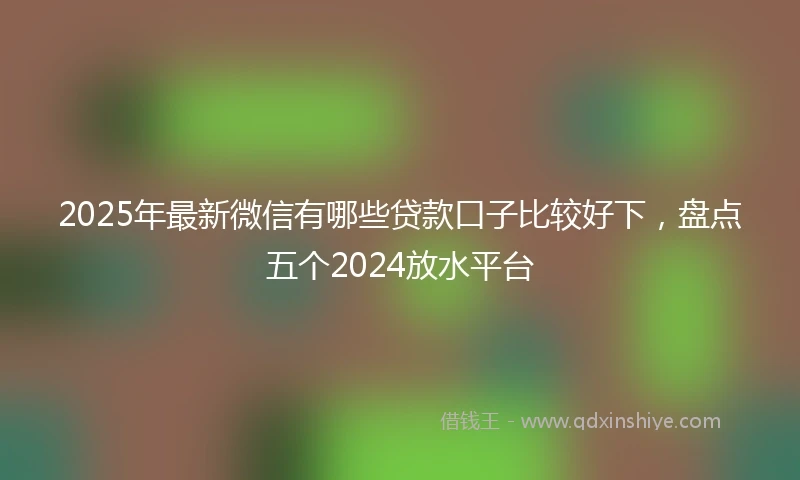 2025年最新微信有哪些贷款口子比较好下，盘点五个2024放水平台