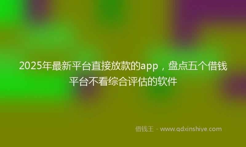2025年最新平台直接放款的app，盘点五个借钱平台不看综合评估的软件