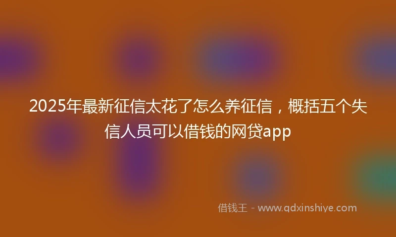 2025年最新征信太花了怎么养征信，概括五个失信人员可以借钱的网贷app