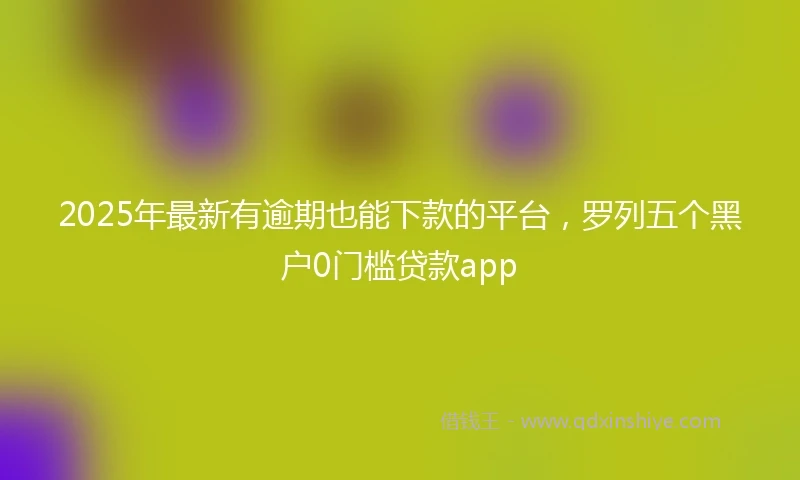 2025年最新有逾期也能下款的平台，罗列五个黑户0门槛贷款app