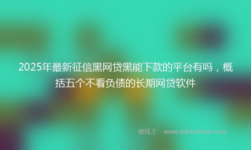 2025年最新征信黑网贷黑能下款的平台有吗，概括五个不看负债的长期网贷软件
