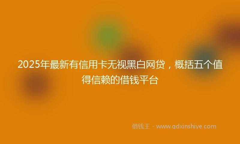 2025年最新有信用卡无视黑白网贷，概括五个值得信赖的借钱平台