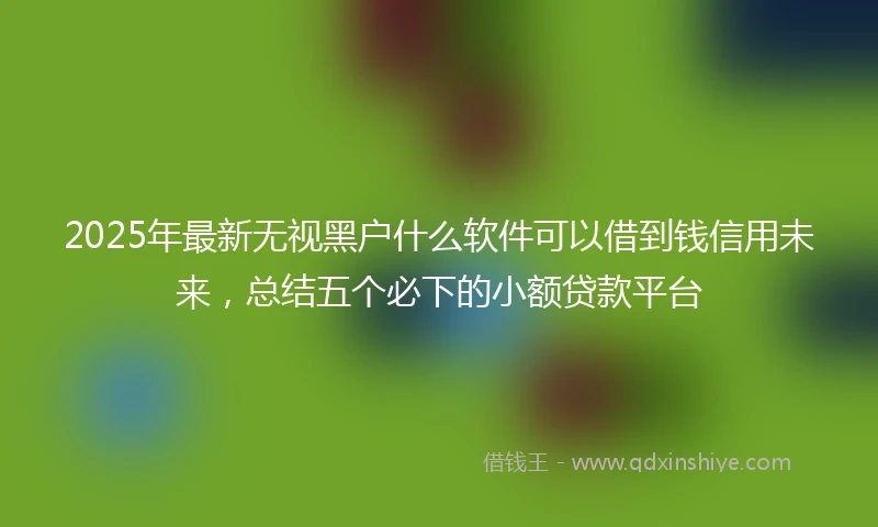 2025年最新无视黑户什么软件可以借到钱信用未来，总结五个必下的小额贷款平台
