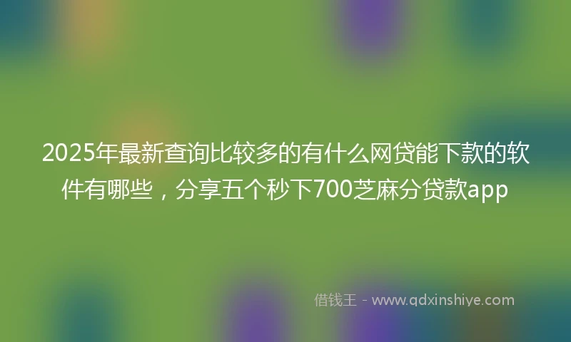 2025年最新查询比较多的有什么网贷能下款的软件有哪些，分享五个秒下700芝麻分贷款app