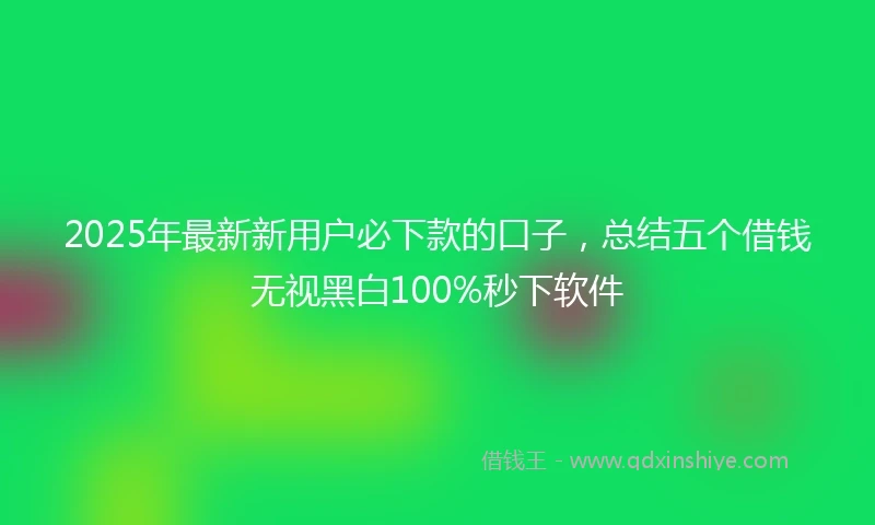 2025年最新新用户必下款的口子，总结五个借钱无视黑白100%秒下软件