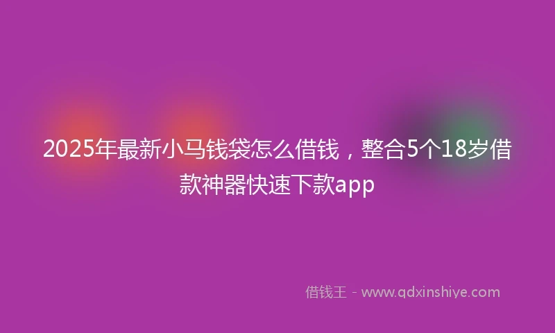 2025年最新小马钱袋怎么借钱，整合5个18岁借款神器快速下款app