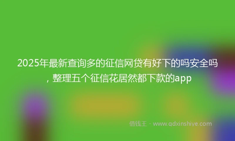 2025年最新查询多的征信网贷有好下的吗安全吗，整理五个征信花居然都下款的app